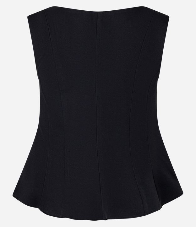 Blusa Peplum Sastrería en Crepé con Escote Cuadrado 2