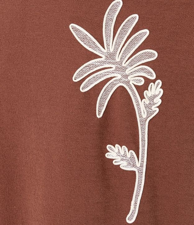 Remera Regular en Algodón con Estampa Bordada de Follaje 5