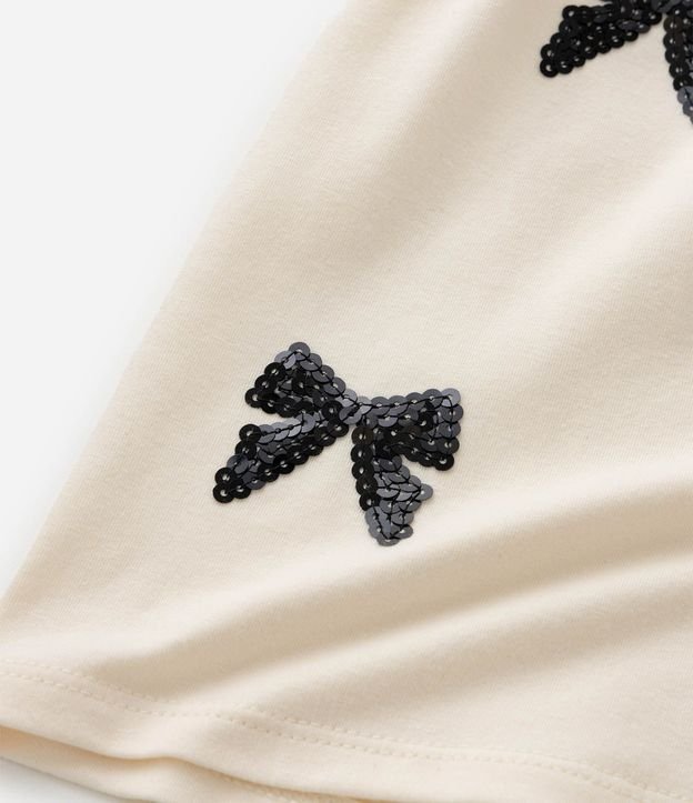 Short Regular Infantil con Estampa de Lazos y Lentejuelas - Talle 5 a 14 años 5