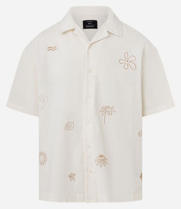 Camisa Boxy en Tricolina con Estampa Bordado de Verano 6