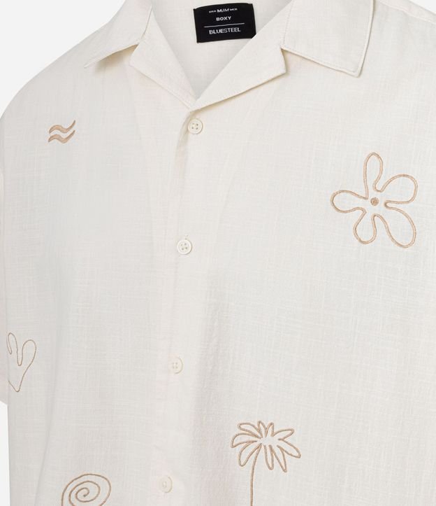 Camisa Boxy en Tricolina con Estampa Bordado de Verano 7