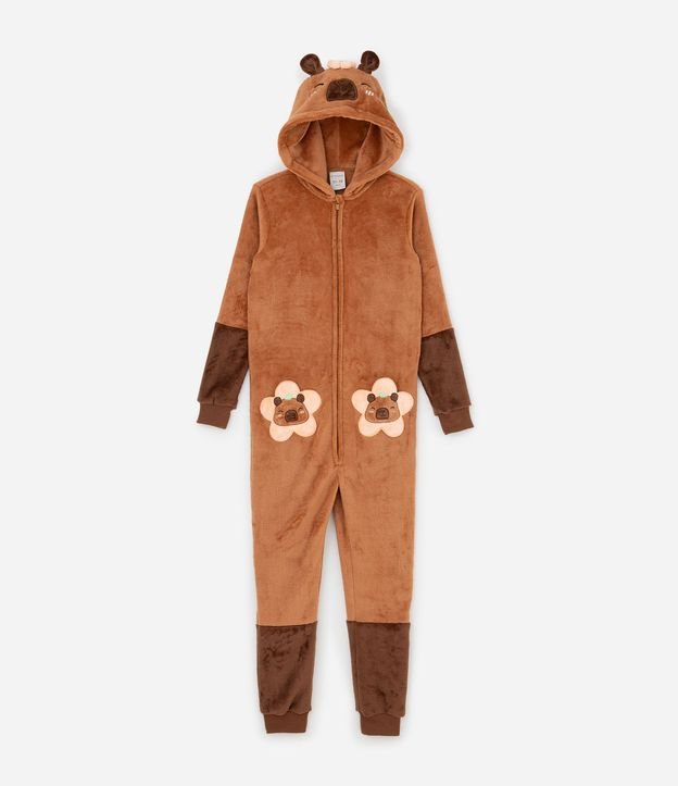 Pijama Infantil Jumper con Capucha de Carpincho – Talle 4 a 14 años 1