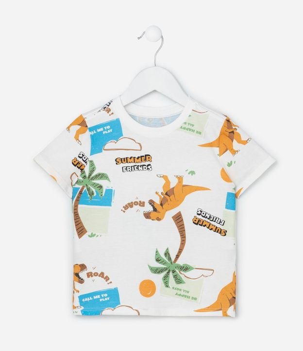 Remera Infantil con Estampa de Dinosaurios  - Talle 1 a 6 años 2