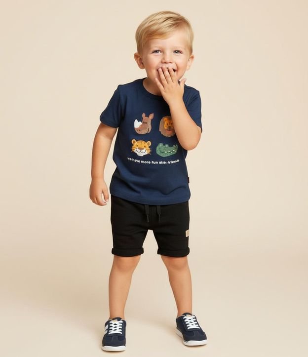 Remera Infantil con Estampa Animalitos en Relieve - 1 a 6 años