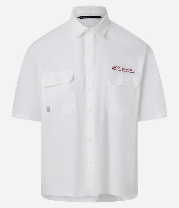 Camisa Oversized Texturizado con Lettering Bordado en el Pecho 4