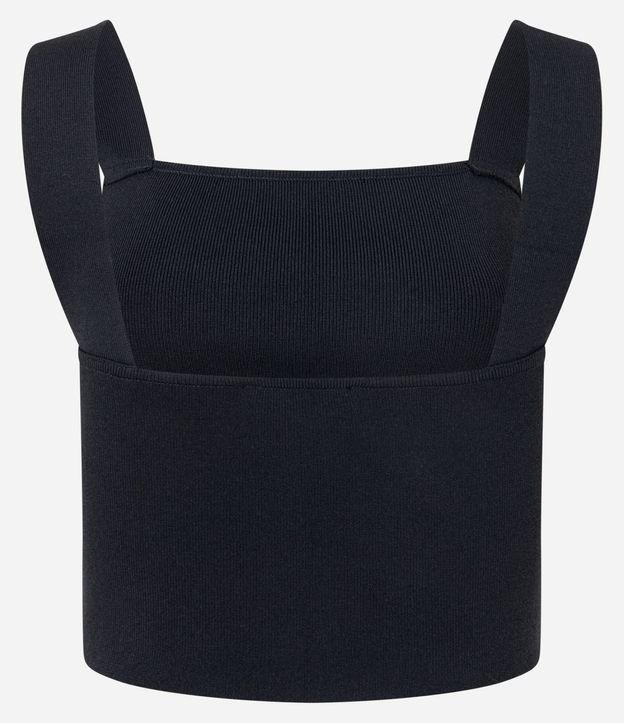 Blusa Cropped Acanalada en Viscosa con escote cuadrado 8