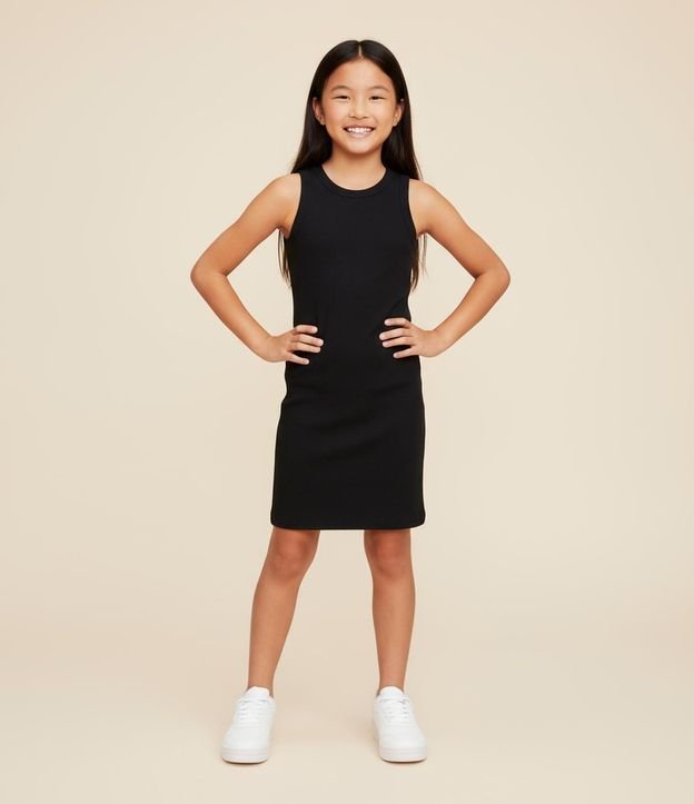 Vestido Musculosa Infantil con Sisa Americana Canelado - Talle 5 a 14 años 1