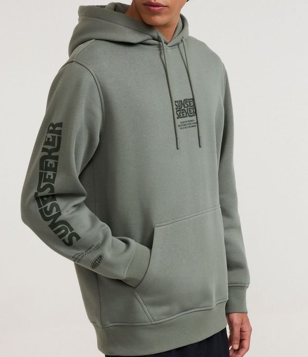 Saco Comfort en Algodón con Felpa Bolsillo Canguro y Estampado Lettering 4