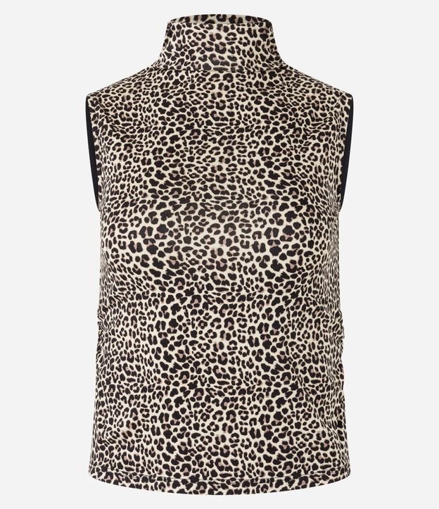 Blusa en Viscolycra con Cuello Alto y Estampa Leopardo 5