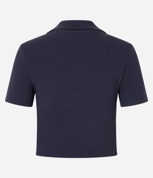 Blusa en Rib con Cuello Polo y Manga Corta 4