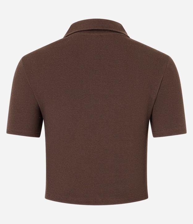 Blusa en Rib con Cuello Polo y Manga Corta 8