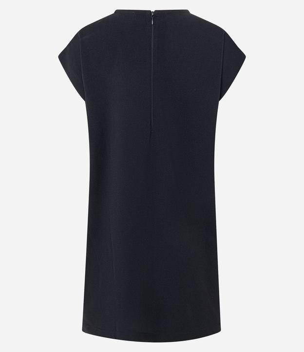 Vestido Corto en Crepé con Pliegue en el Hombro 7