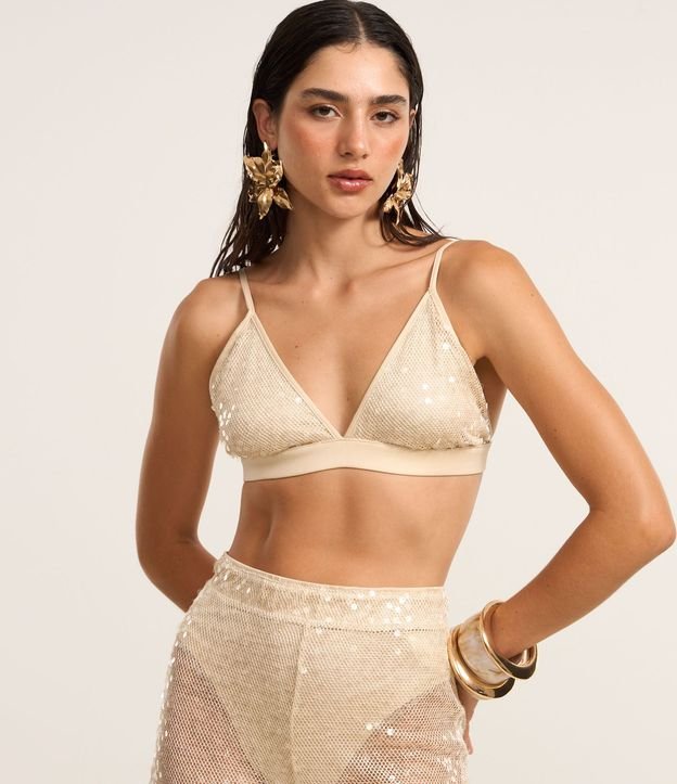 Blusa Top Cropped con Tela y Lentejuela 5