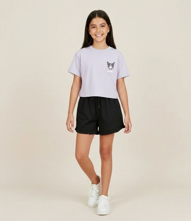 Remera Relaxed Infantil con Estampa Moods Kuromi - Talle 6 a 14 años