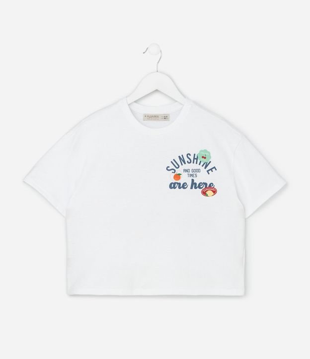 Remera Boxy Infantil con Estampa Frente y Espalda Sunshine - Talle 5 a 14 años