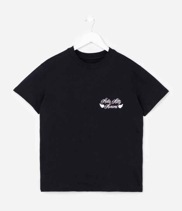 Remera Relaxed Infantil con Estampa y Lettering Hello Kitty y Kuromi - Talle 5 a 14 años