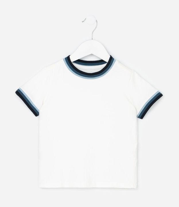 Remera Infantil con Bies Contrastante en Rib - Talle 1 a 6 años 2