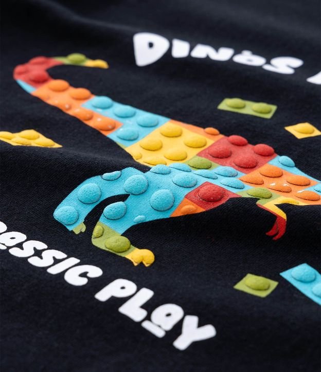 Remera Infantil con Estampa Dino Bloques de Montar - Talle 1 a 6 años 7