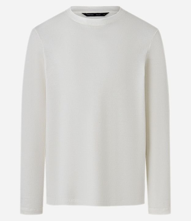 Remera Regular en Waffle con Cuello Redondo y Texturizada 6