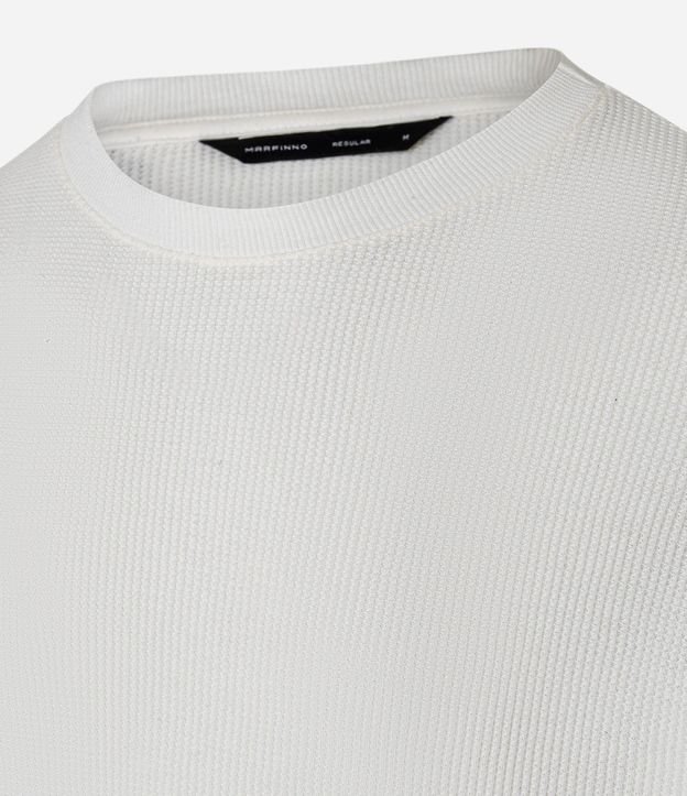 Remera Regular en Waffle con Cuello Redondo y Texturizada 7