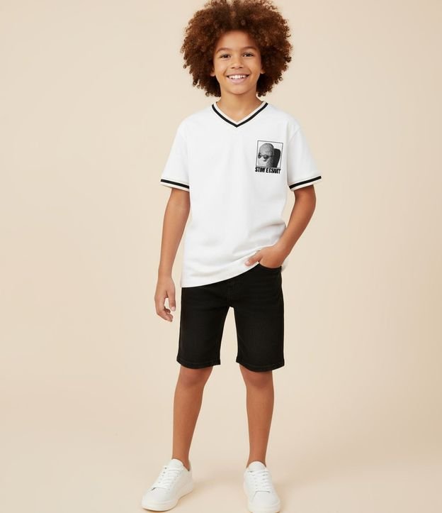 Bermuda Recta Infantil en Jeans con Cintura Elástica - Talle 5 a 14 años 1