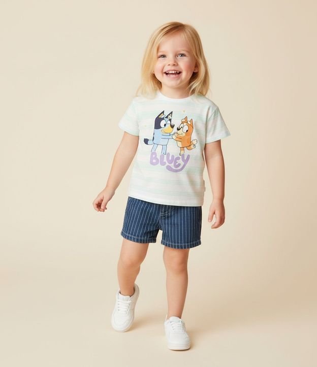 Remera Infantil Rayada con Estampa Bluey y Bingo - Talle 1 a 6 1