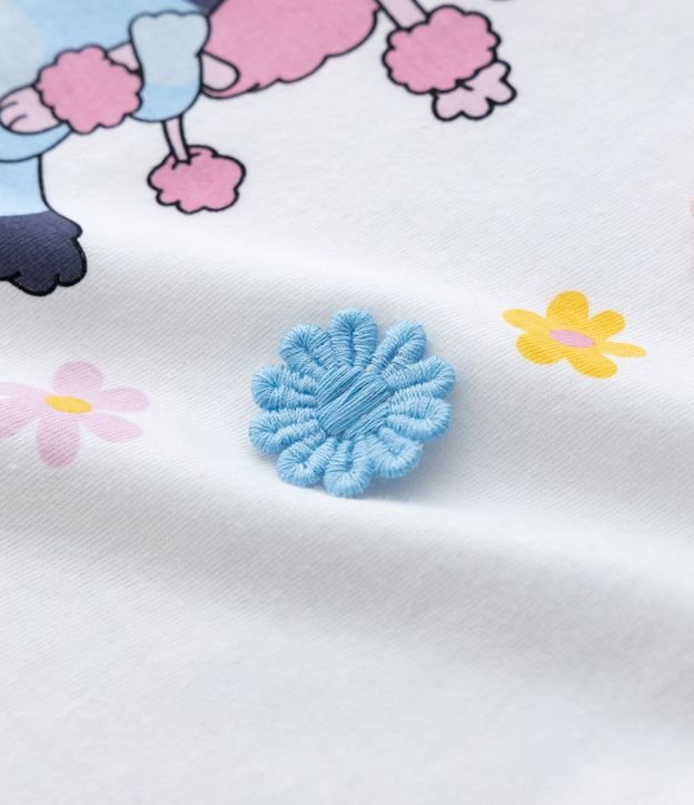 Remera Infantil Relaxed con Flores Aplicadas Bluey y Coco - Talle 1 a 6 años 5