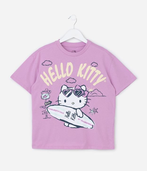 Remera Relaxed  Infantil con Estampa Hello kitty Surfista - Talle 5 a 14 años 2