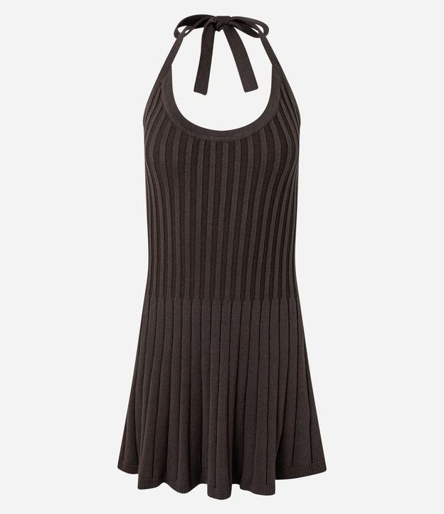 Vestido Evase con Frente Única en Viscosa con Efecto Punto Texturizado 5