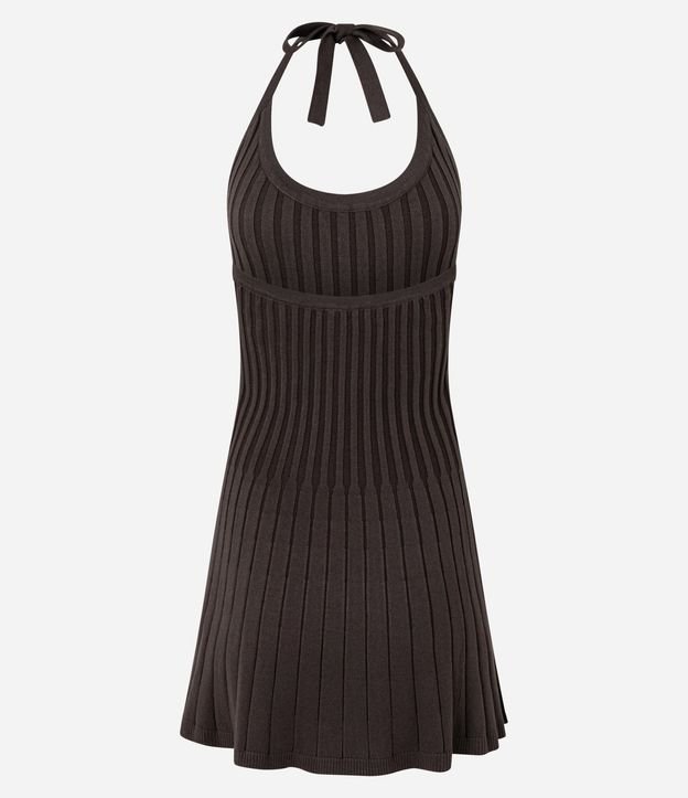 Vestido Evase con Frente Única en Viscosa con Efecto Punto Texturizado 8