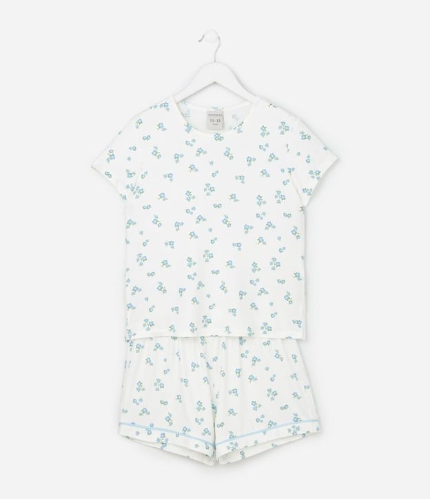 Pijama Infantil corto Peach Touch con Estampa Floral- Talle 5 al 14 1