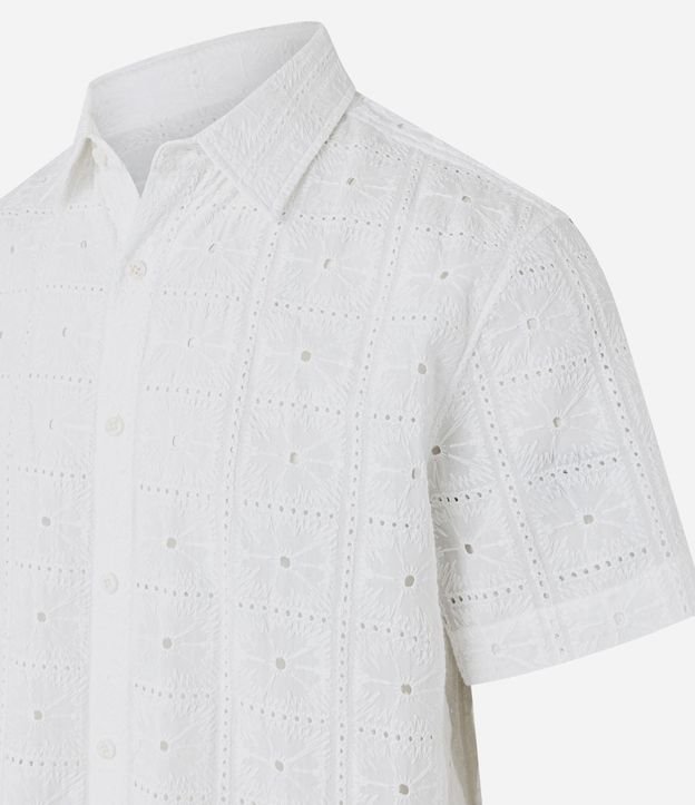 Camisa Regular en Algodón con Bordado de Flores 6