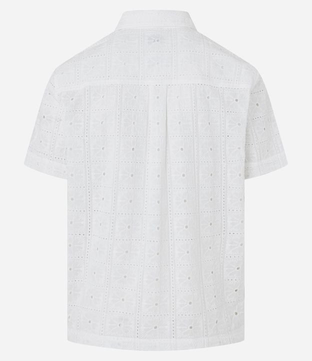 Camisa Regular en Algodón con Bordado de Flores 8