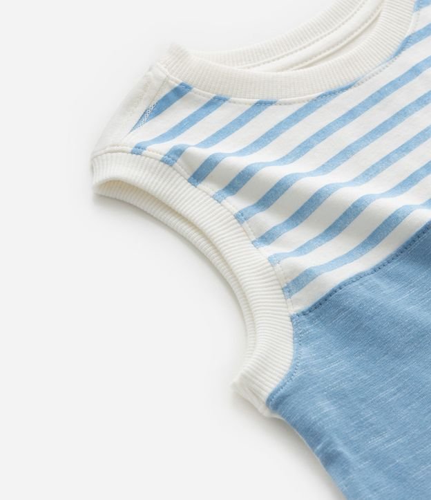 Musculosa Infantil con Pequeño Bolsillo y Estampa Rayas - Talle 1 a 6 años 5