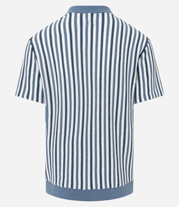 Remera Polo Regular con Textura y Rayas 8