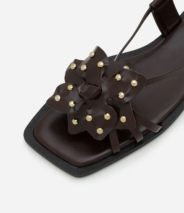 Sandalia Plana con Flor y Strass 3