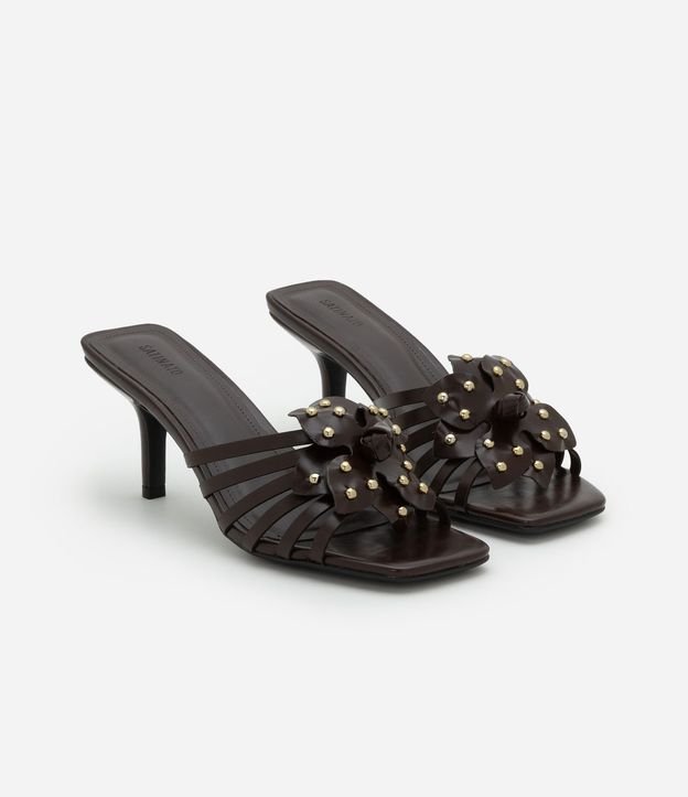 Sandalia Mule con Flor y Strass 4