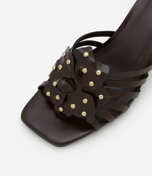 Sandalia Mule con Flor y Strass 5