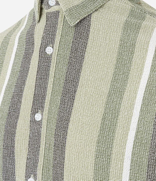 Camisa en Algodón Texturizada con Estampa Rayas 2