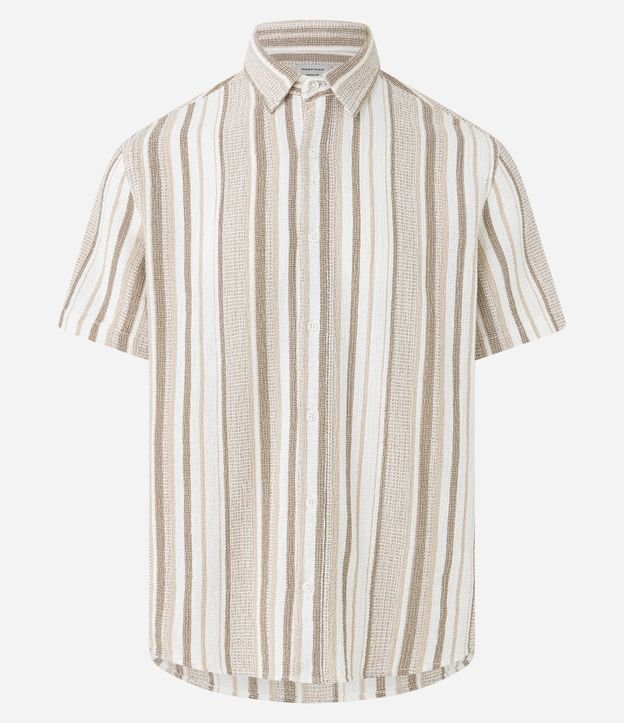 Camisa en Algodón con Textura y Rayas 6