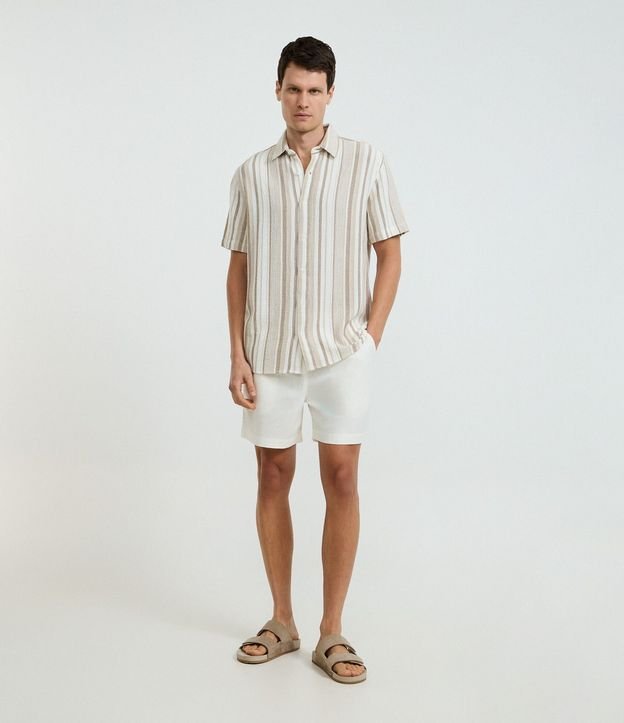 Camisa en Algodón con Textura y Rayas 2