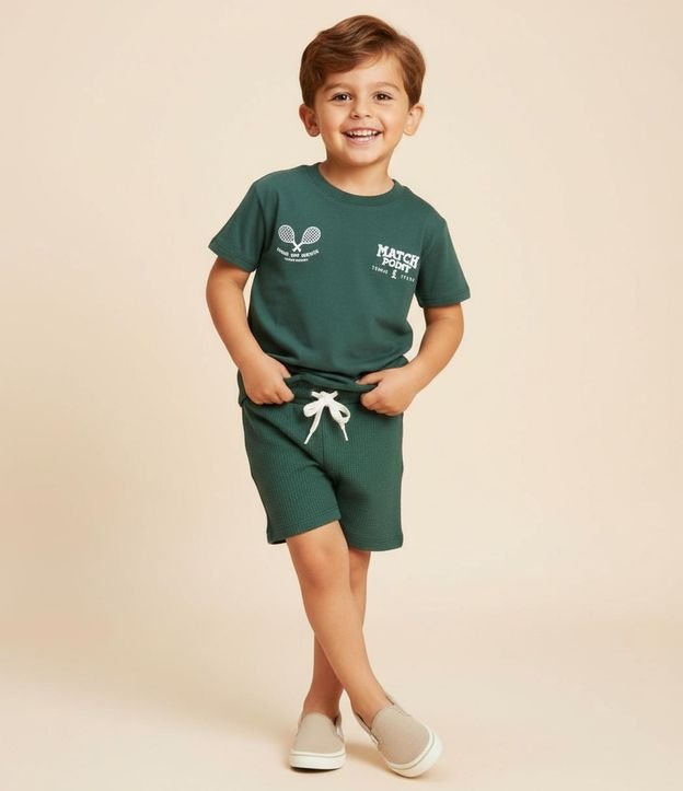 Bermuda Infantil con Textura Waffle - Talle 1 a 6 años