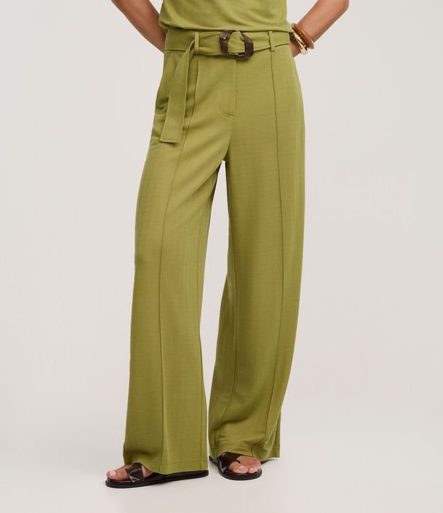 Pantalón Pantalona en Orly con Cinturón Largo con Hebilla Diferenciada 3