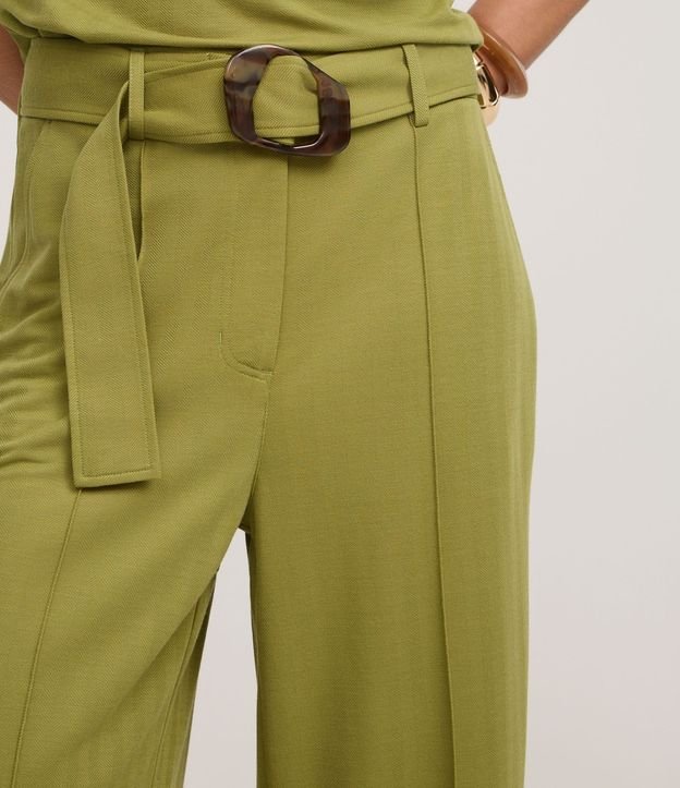 Pantalón Pantalona en Orly con Cinturón Largo con Hebilla Diferenciada 4