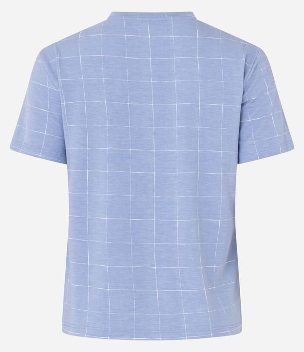 Blusa de Pijama en Viscosa con Estampa Grid 5