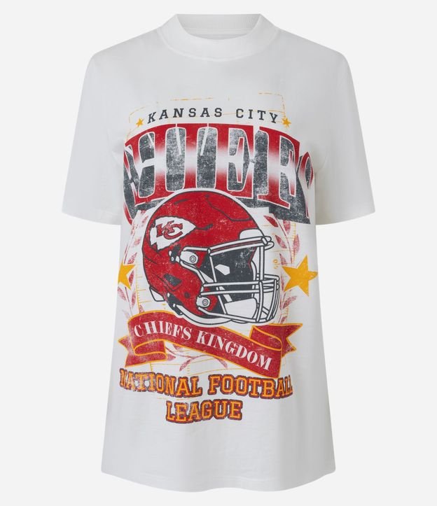 Remera Alargada en Algodón con Estampa Chiefs