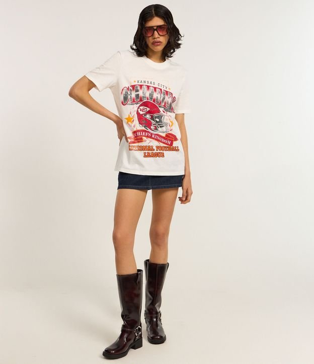 Remera Alargada en Algodón con Estampa Chiefs 2