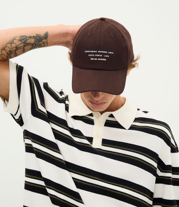 Remera Boxy en Punto Listrado con Cuello Polo 3