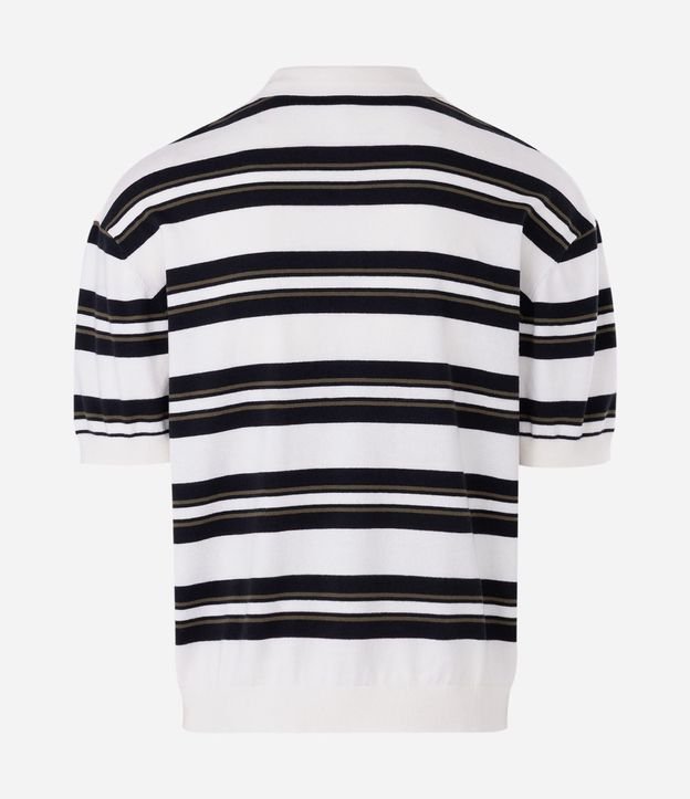 Remera Boxy en Punto Listrado con Cuello Polo 5