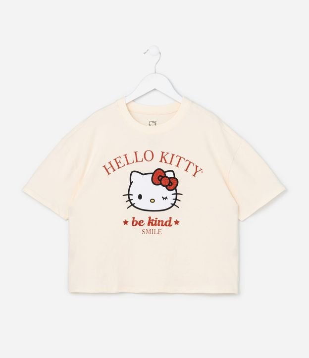 Remera Oversizes Infantil con Estampa y Lettering Hello Kitty Talle 5 a 14 años 3